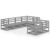 vidaXL Set Divani da Giardino 7 pz Grigio in Legno Massello di Pino
