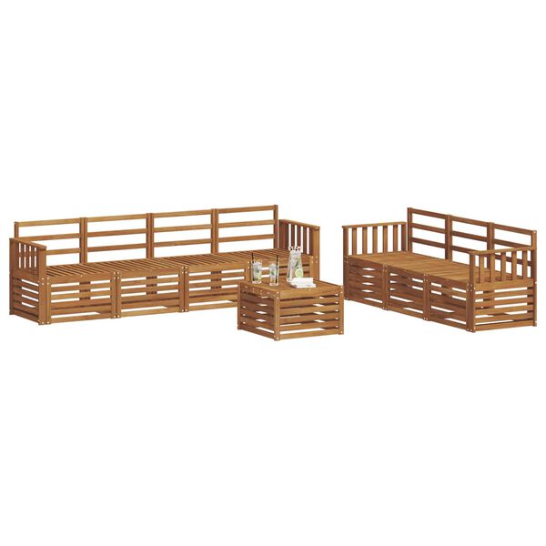 vidaXL Set divani 8 pcs Naturale Legno di Acacia Massello