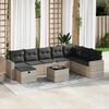 vidaXL Set Divano da Giardino 8pz con Cuscini Grigio Chiaro Polyrattan