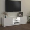 vidaXL Mobile Porta TV con Luci LED Bianco Lucido 120x30x36 cm