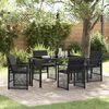 vidaXL Set da Pranzo per Giardino 5 pcs Nero polyrattan