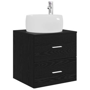 vidaXL Mobile Lavabo da Parete Rovere Nero 49,5 x 44,5 x 66 cm