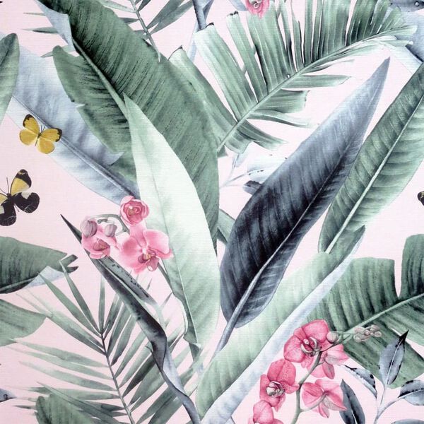 DUTCH WALLCOVERINGS Carta da Parati Lush Tropical Rosa e Blu