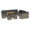 vidaXL Set Divano da Giardino con cuscino 14 pcs Grigio polyrattan