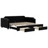 vidaXL Divano Letto Estraibile con Cassetti Nero 80x200 cm in Tessuto