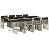 vidaXL Set Pranzo da Giardino 9pz con Cuscini Grigio Chiaro Polyrattan