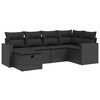 vidaXL Set Divano da Giardino 6 pz con Cuscini Nero in Polyrattan