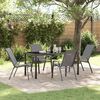 vidaXL Set da Pranzo per Giardino 5 pcs Grigio Textilene e acciaio