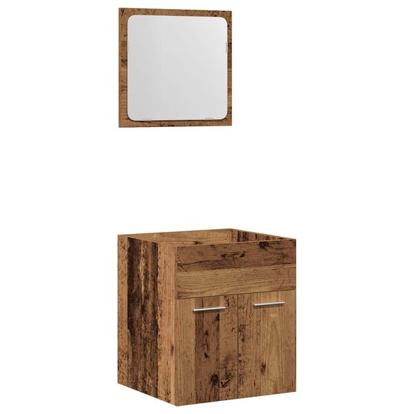 vidaXL Set Mobili da Bagno 2 pz Legno Antico in Legno Multistrato