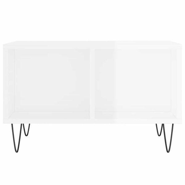 vidaXL Tavolino Salotto Bianco Lucido 60x50x36,5 cm Legno Multistrato