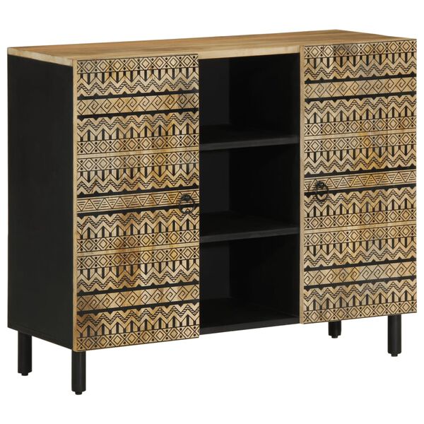 vidaXL Credenza 90x33,5x75 cm in Legno Massello di Mango Grezzo