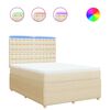 vidaXL Giroletto a Molle con Materasso Crema 140x200 cm in Tessuto