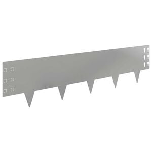 vidaXL Bordura per Prato 10 pcs 100 x 25 cm Acciaio Argento