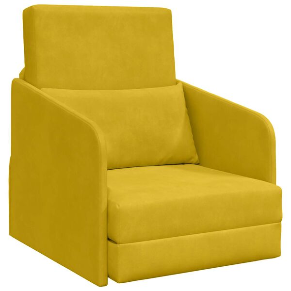 vidaXL Divano letto Giallo 65 x 80 x 83 cm Velluto