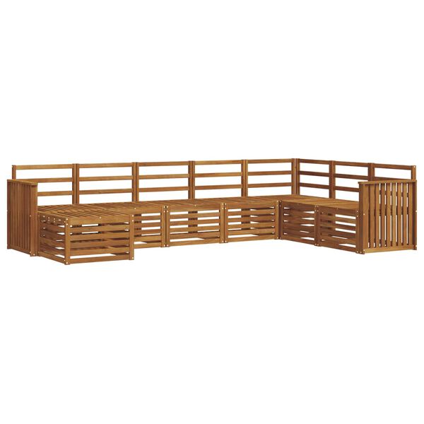 vidaXL Set divani 8 pcs Naturale Legno di Acacia Massello