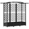 vidaXL Letto Rialzato con Griglia e Tetto Nero 163 x 40 x 123 cm PP