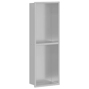 vidaXL Nicchia per doccia Argento 60 x 20 x 9,5 cm Acciaio Inox