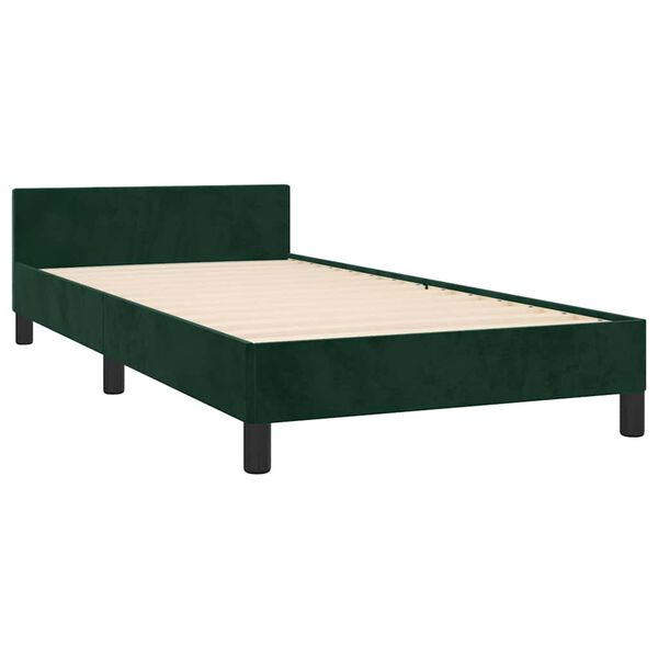 vidaXL Giroletto senza Materasso Verde Scuro 80x200 cm in Velluto