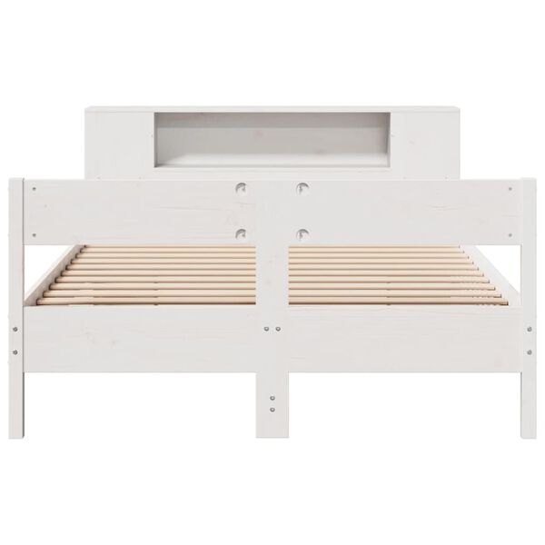 vidaXL Letto Libreria senza Materasso Bianco 140x190 cm Legno di Pino