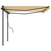 vidaXL Tenda Automatica con Sensore Vento LED 4x3,5 m Gialla e Bianca