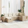 vidaXL Set Divano da Giardino 6 pz con Cuscini Beige in Polyrattan
