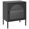 vidaXL Comodino Nero 50x35x60 cm Vetro e Acciaio