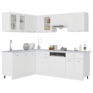 vidaXL Set Armadi da Cucina 11 pz Lyon Bianco in Truciolato