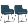 vidaXL Sedie da pranzo 2 pz Velluto Blu 59 x 56,5 x 86 cm