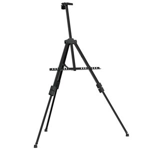 vidaXL Cavalletto Espositivo Regolabile Nero in Metallo