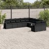 vidaXL Set Divani da Giardino 10pz con Cuscini in Polyrattan Nero