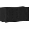 vidaXL Mobile TV Rovere Nero 80x30x41 cm in Legno Massello