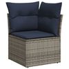 vidaXL Set Divani da Giardino 11 pz con Cuscini in Polyrattan Grigio