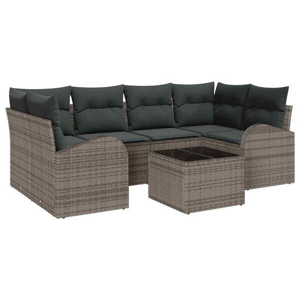 vidaXL Set Divano da Giardino Grigio 55 x 55 x 37 cm polyrattan