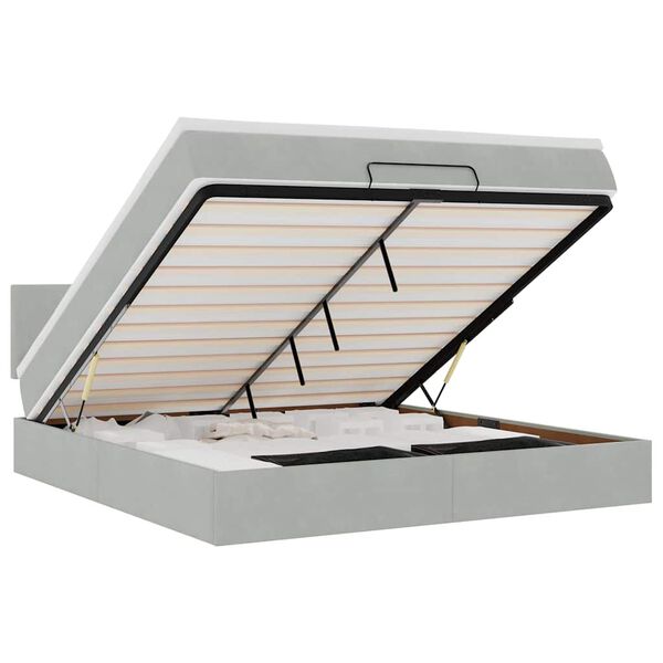 vidaXL Struttura Letto Pouf con Materasso 180x200 cm in Velluto