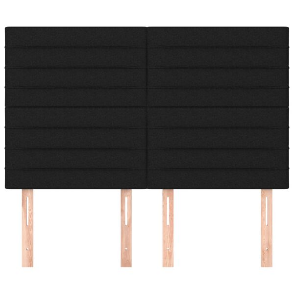 vidaXL Testiera Nera 144x5x118/128 cm Tessuto