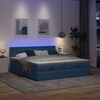 vidaXL Struttura Letto Pouf con Materassi Blu 160x200 cm in Tessuto
