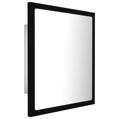 vidaXL Specchio da Bagno a LED Nero 40x8,5x37 cm in Acrilico