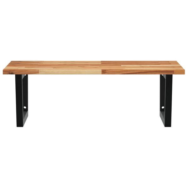 vidaXL Ripiano a Parete per Lavabo in Acciaio e Massello di Acacia