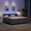 vidaXL Letto a Sorgente LED Grigio chiaro e bianco 180 x 200 cm