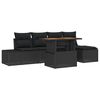 vidaXL Set Divano da Giardino 6 pz Nero polyrattan
