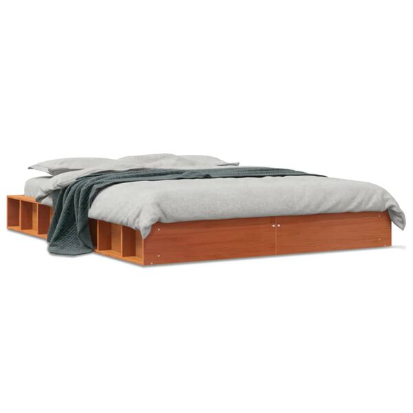 vidaXL Letto senza Materasso Marrone Cera 120x200 cm in Legno di Pino
