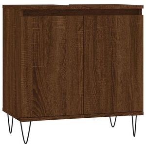vidaXL Armadietto Bagno Rovere Marrone 58x33x60cm in Legno Multistrato