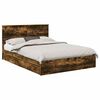 vidaXL Letto con Contenitore con testiera Rovere fum&eacute; 160 x 200 cm