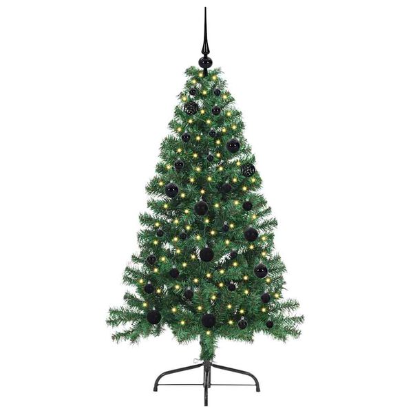 vidaXL Albero di Natale artificiale con luci integrate Verde 150 cm