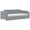 vidaXL Divano Letto Estraibile Cassetti Grigio Chiaro 90x200cm Tessuto
