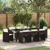 vidaXL Set da Pranzo per Giardino 9 pcs Marrone polyrattan