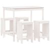 vidaXL Set Bar da Giardino 5 pz Bianco in Legno Massello di Pino