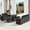 vidaXL Set Divano da Giardino 8 pcs Nero polyrattan