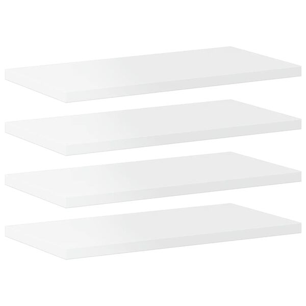 vidaXL Ripiani per Libreria 4 pz Bianco Lucido 40x20x1,5cm Multistrato
