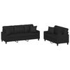vidaXL Set di Divani 2 pz con Cuscini Nero in Similpelle